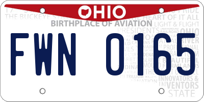 OH license plate FWN0165