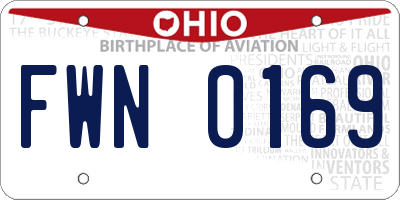 OH license plate FWN0169