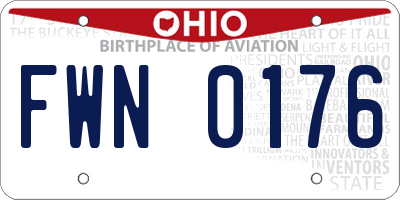 OH license plate FWN0176