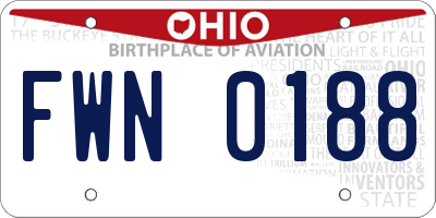 OH license plate FWN0188