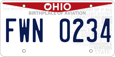 OH license plate FWN0234