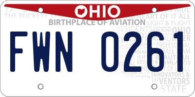 OH license plate FWN0261