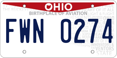 OH license plate FWN0274