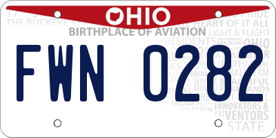 OH license plate FWN0282