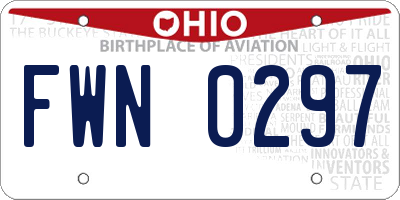 OH license plate FWN0297