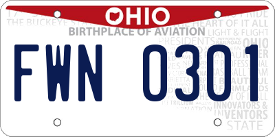 OH license plate FWN0301