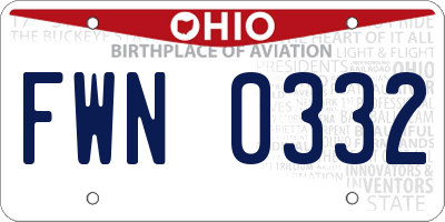 OH license plate FWN0332