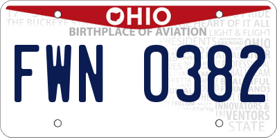OH license plate FWN0382