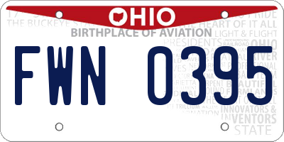 OH license plate FWN0395