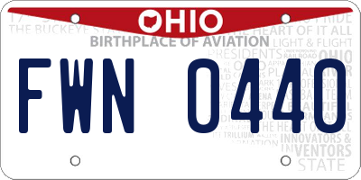 OH license plate FWN0440
