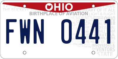 OH license plate FWN0441
