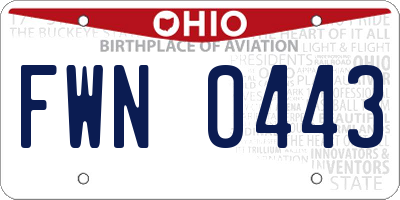 OH license plate FWN0443