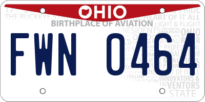 OH license plate FWN0464