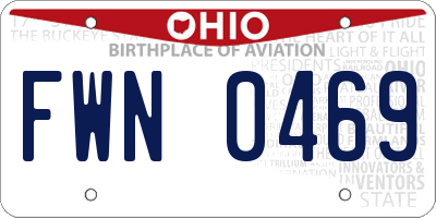 OH license plate FWN0469