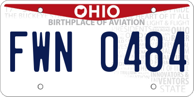 OH license plate FWN0484