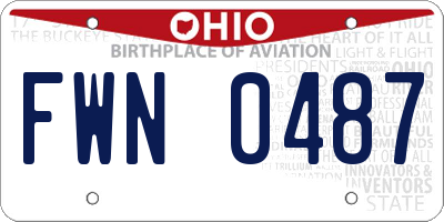 OH license plate FWN0487