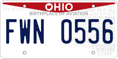 OH license plate FWN0556