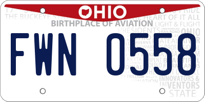 OH license plate FWN0558