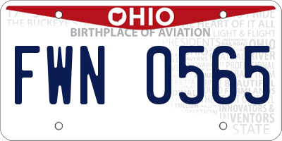 OH license plate FWN0565