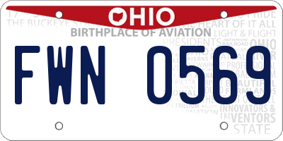 OH license plate FWN0569