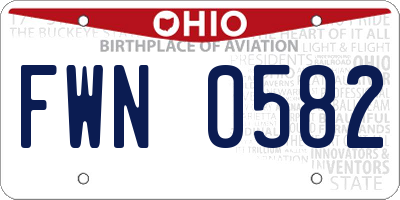 OH license plate FWN0582
