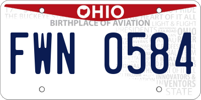 OH license plate FWN0584
