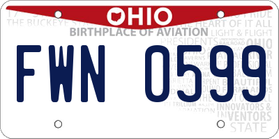 OH license plate FWN0599