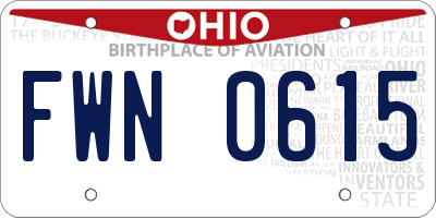 OH license plate FWN0615
