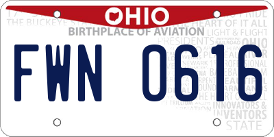 OH license plate FWN0616