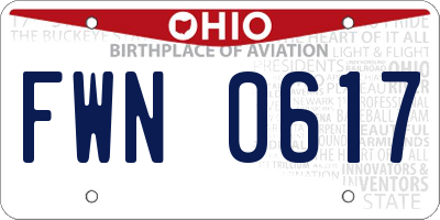 OH license plate FWN0617