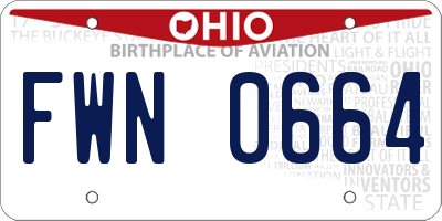 OH license plate FWN0664
