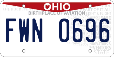 OH license plate FWN0696