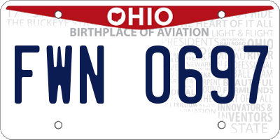 OH license plate FWN0697