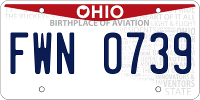 OH license plate FWN0739