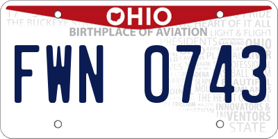 OH license plate FWN0743