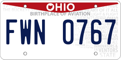 OH license plate FWN0767
