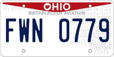 OH license plate FWN0779