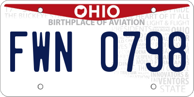 OH license plate FWN0798