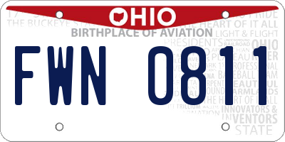 OH license plate FWN0811