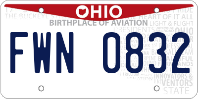 OH license plate FWN0832