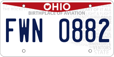 OH license plate FWN0882