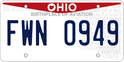 OH license plate FWN0949