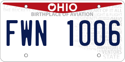 OH license plate FWN1006