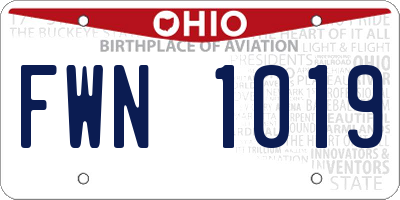 OH license plate FWN1019