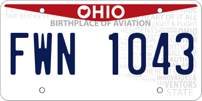OH license plate FWN1043