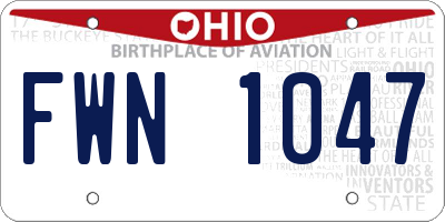 OH license plate FWN1047