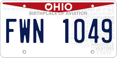 OH license plate FWN1049