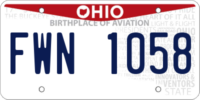 OH license plate FWN1058