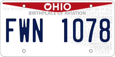 OH license plate FWN1078