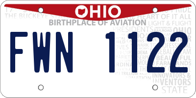 OH license plate FWN1122